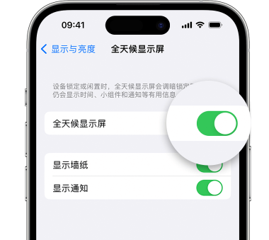 宿州苹果15预约维修分享iPhone15如何设置全天候显示屏幕可见 